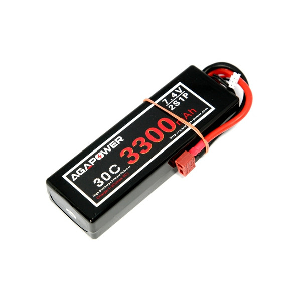 Акумулятор AGA POWER Li-Po 3300mAh 7.4V 2S1P 30C Hardcase 25x47x138мм T-Plug